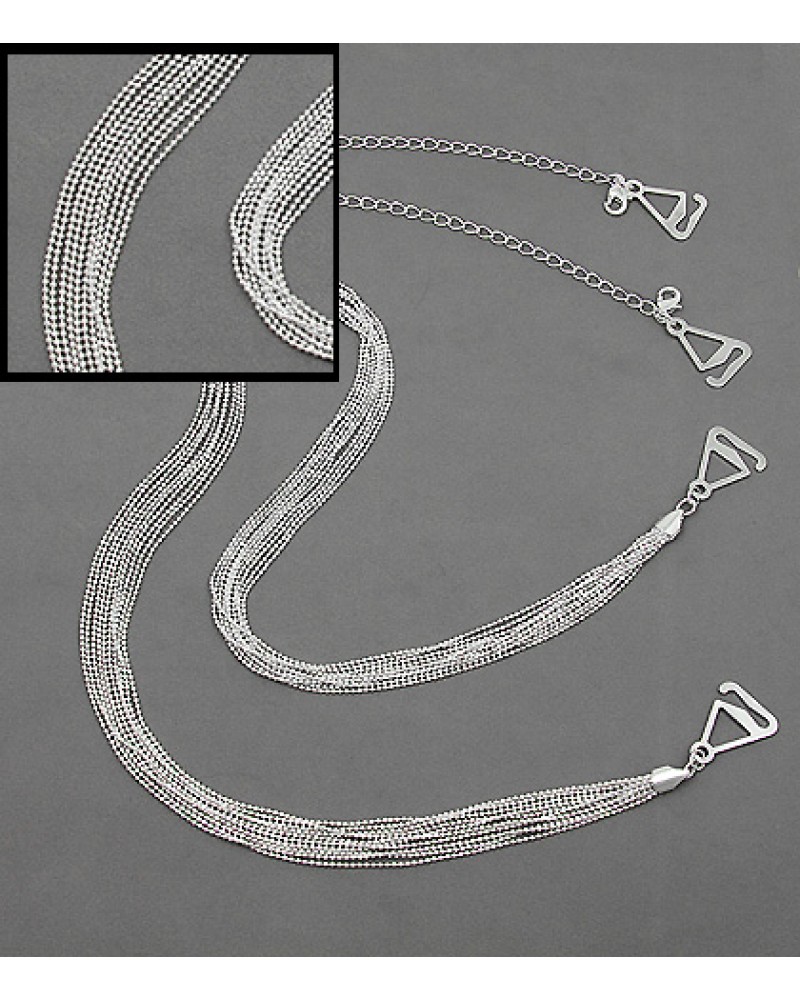 Bra Straps - Multiple Ball Chains - Silver -BS-HH108SL