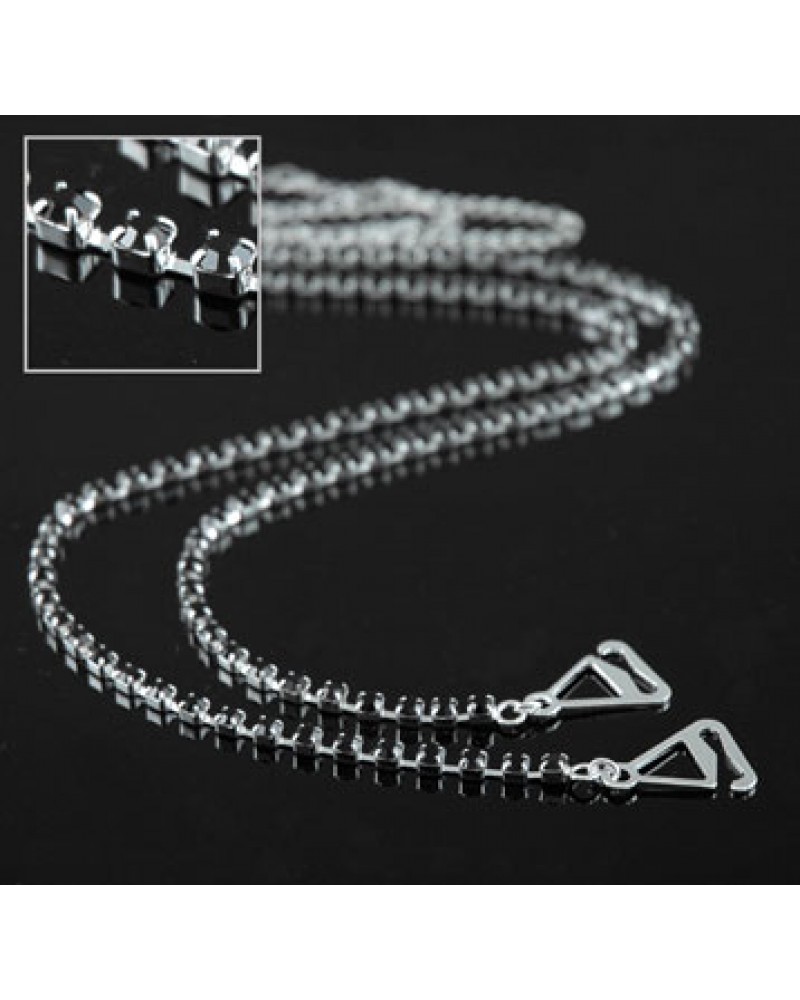 Bra Straps - Single Line Crystal Chain Strap - Black - BS-HH19BK