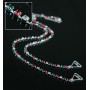 Bra Straps - Single Line Crystal Chain Strap - Red & Green - BS-HH19XMS