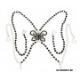 Bra Straps - Single Line w/ Rhinestone Butterfly Charm Cross-over on Back Side - Black - BS-HH83BUTBK