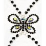 Bra Straps - Single Line w/ Rhinestone Butterfly Charm Cross-over on Back Side - Black - BS-HH83BUTBK