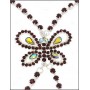 Bra Straps - Single Line w/ Rhinestone Butterfly Charm Cross-over on Back Side - Purple - BS-HH83BUTPL