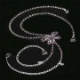 Bra Straps - Single Line w/ Rhinestone Butterfly Charm Cross-over on Back Side - Purple - BS-HH83BUTPL