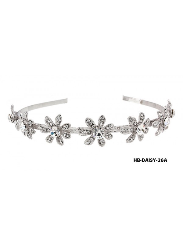 Head Band – Bridal Headpiece w/ Austrian Crystal Stones- HB-DAISY-26A