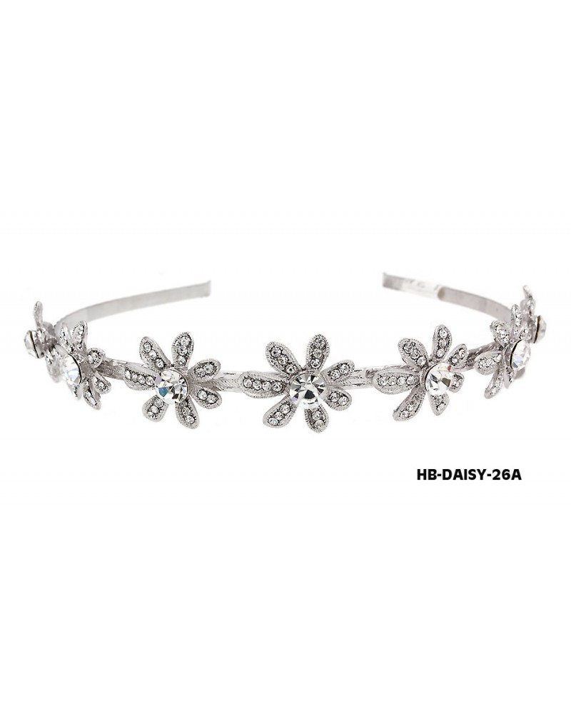 Head Band – Bridal Headpiece w/ Austrian Crystal Stones- HB-DAISY-26A