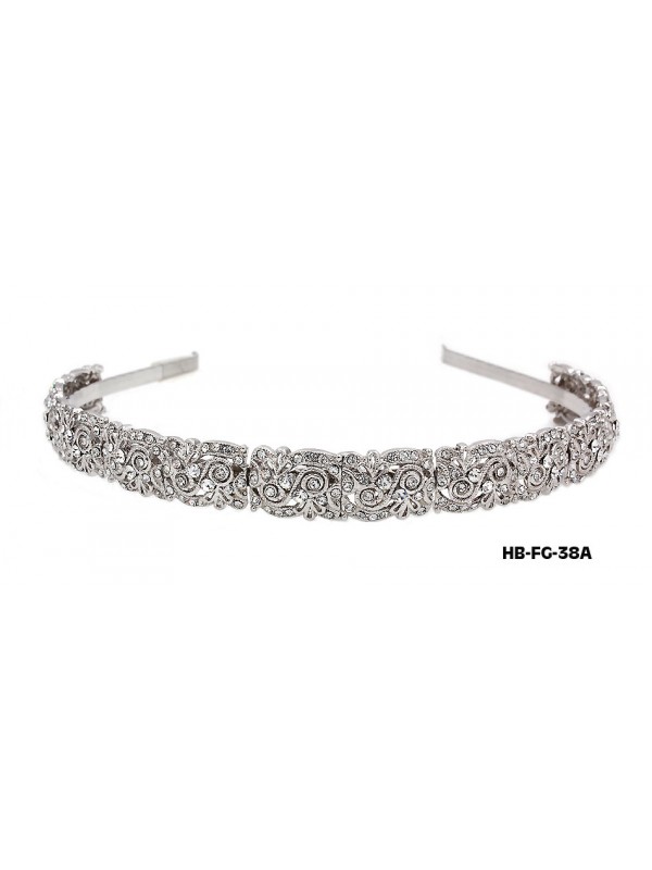 Head Band – Bridal Headpiece w/ Austrian Crystal Stones - HB-FG-38A