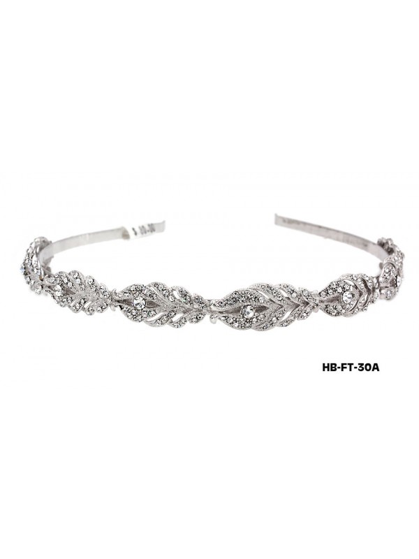 Head Band – Bridal Headpiece w/ Austrian Crystal Stones - HB-FT-30A