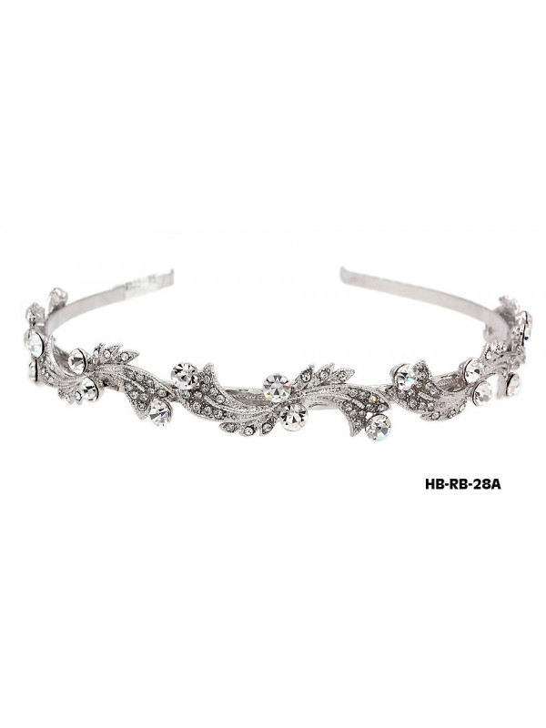 Head Band – Bridal Headpiece w/ Austrian Crystal Stones - HB-RB-28A