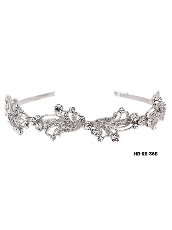 Head Band – Bridal Headpiece w/ Austrian Crystal Stones - HB-RB-36B