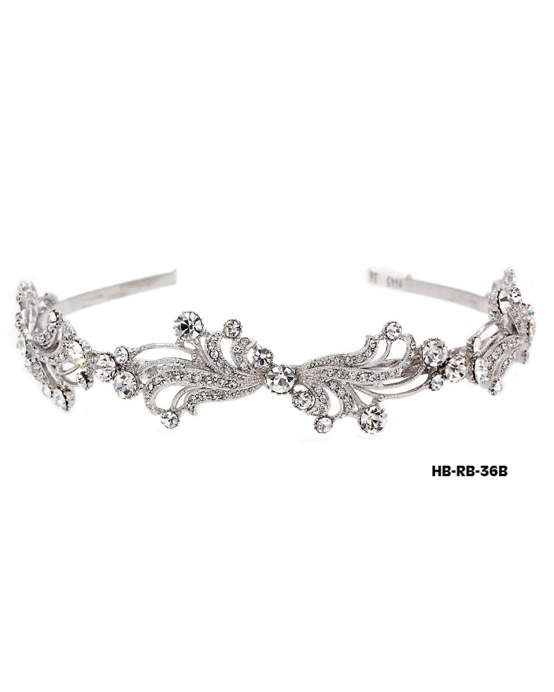 Head Band – Bridal Headpiece w/ Austrian Crystal Stones - HB-RB-36B