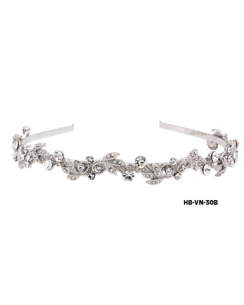 Head Band – Bridal Headpiece w/ Austrian Crystal Stones - HB-VN-30B