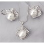 Gift set: MAPERLA PEARL w/ Swarovski Cubic Zirconia Necklace & Earrings Set - NE-JP10387W