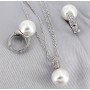 Gift set: Maperla Pearl w/ Swarovski Cubic Zirconia Necklace & Earrings Set - NE-JP10416W