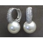 Gift set: Maperla Pearl w/ Swarovski Cubic Zirconia Necklace & Earrings Set - NE-JP10416W