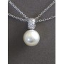 Gift set: Maperla Pearl w/ Swarovski Cubic Zirconia Necklace & Earrings Set - NE-JP10416W