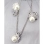 Gift set: Maperla Pearl w/ Swarovski Cubic Zirconia Necklace & Earrings Set - NE-JP10417W