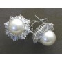 Gift set: Maperla Pearl w/ Swarovski Cubic Zirconia Necklace & Earring Set - NE-JP10969W