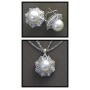 Gift set: Maperla Pearl w/ Swarovski Cubic Zirconia Necklace & Earring Set - NE-JP10969W