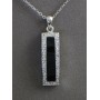 Gift set: Swarovski Cubic Zirconia w/ Onyx Necklace & Earrings Set - NE-JP10993B