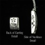 Gift set: Swarovski Cubic Zirconia w/ Onyx Necklace & Earrings Set - NE-JP10993B