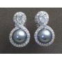 Gift set: Maperla Pearl w/ Swarovski Cubic Zirconia Necklace & Earrings Set - NE-JP11695B