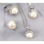 Gift set: Pearl Necklace + Earrings + Ring Set - NE-NS6072W