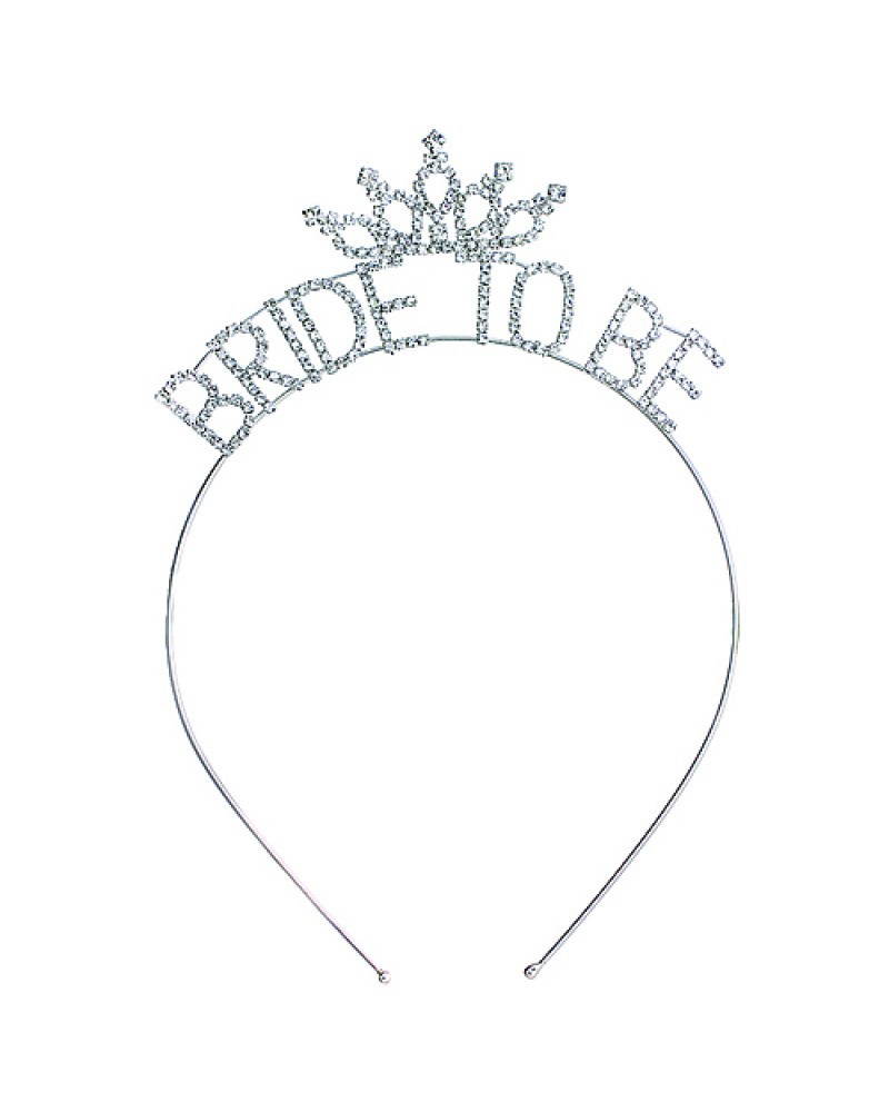 Headband: "Bride To Be" Tiara Rhinestones Headband - HB-71191CR-S