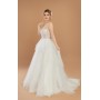 Glitter Floral Spaghetti Straps Ball Gown Wedding Dress - Plus Size - CB-B1001P