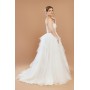 Glitter Floral Spaghetti Straps Ball Gown Wedding Dress - CB-B1001