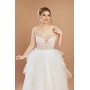 Glitter Floral Spaghetti Straps Ball Gown Wedding Dress - CB-B1001