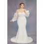 Fitted & Flare Sweetheart Sequined Over-lace Corset Wedding Dress - Plus Size  - CB-F1001P