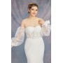 Fitted & Flare Sweetheart Sequined Over-lace Corset Wedding Dress - Plus Size  - CB-F1001P