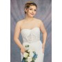 Fitted & Flare Sweetheart Sequined Over-lace Corset Wedding Dress - Plus Size  - CB-F1001P