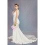 Fitted & Flare Plunge V Neck Tank Top Wedding Dress - CB-F3001