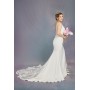 Fitted & Flare Plunge V Neck Tank Top Wedding Dress - Plus Size - CB-F3001P