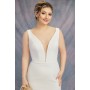 Fitted & Flare Plunge V Neck Tank Top Wedding Dress - Plus Size - CB-F3001P