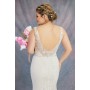 Fitted & Flare Plunge V Neck Tank Top Wedding Dress - CB-F3001