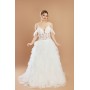 Off-shoulder A-line Semi-V Cut Wedding Dress - LV-A2002