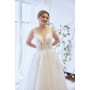 A-line Plunge V  with Detachable Puffy Long Sleeves Wedding Dress - LV-A4001