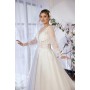 A-line Plunge V  with Detachable Puffy Long Sleeves Wedding Dress - LV-A4001