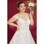 Ball Gown Off-Shoulder Semi-V cut Wedding Dress - Plus Size - OU-B5002P