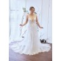 Fitted and Flare Plunge V-neck  Wedding Dress - OU-F1002