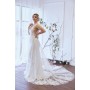 Fitted and Flare Plunge V-neck  Wedding Dress - Plus Size - OU-F1002P