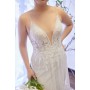 Fitted and Flare Plunge V-neck  Wedding Dress - OU-F1002