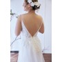 Fitted and Flare Plunge V-neck  Wedding Dress - OU-F1002