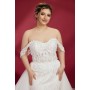 Fitted and Flare Sweet-heart with Over-Skirt Wedding Dress - Plus Size - OU-F1003OS-P