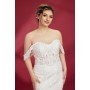 Fitted and Flare Sweet-heart with Over-Skirt Wedding Dress - Plus Size - OU-F1003OS-P